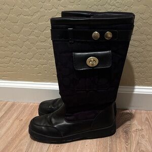 Coach Black and Gold Women's Boots